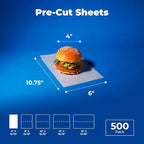 Fit Meal Prep 6 x 10.75" Wax Paper Sheets - Image 2