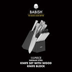 Babish High-Carbon 1.4116 German Steel 15 Piece Full Tang Forged Cutlery - Image 2