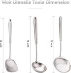 FJNATINH 6-Pieces 304 Stainless Steel Wok Spatula Set, Cooking Utensil Set - Image 6