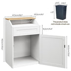 YATINEY Trash Cabinet, Freestanding Trash Can Cabinet, Wooden Recycling - Image 3