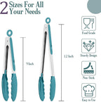TeamFar Kitchen Tongs, Heat Resistant Silicone Tongs, Locking Design & - Image 2