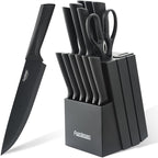 Stainless Steel Knife Set, Knife Block Sets by Aomiesen