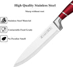 Kitchen Knife Set, 9-Piece Red Kitchen Knife Set - Image 3