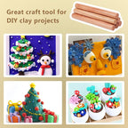 OLYCRAFT 8pcs Wood Rolling Pins 10 inch Clay Rolling Pins 1.1 inch Diameter - Image 4