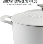 MARTHA STEWART Gatwick 7-Quart Enamel Cast Iron Dutch Oven Pot - Image 3