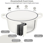 E-far 6 Quart Dutch Oven, Enameled Cast Iron Dutch Oven Pot - Image 3