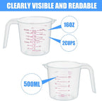 DTDNZKN 3 Pack Measuring Cup Set, Includes 250Ml, 500Ml and 1000Ml Plastic - Image 2