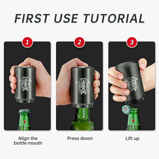 2PCS Automatic Beer Bottle Opener Drafts Top Beer Can Opener, Stainless Steel - Image 7