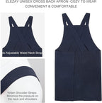 ELEZAY Aprons for Women with Pockets Plus Size Comfort Cross Back No Tie Cotton - Image 2
