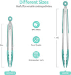 600ºF Heat Resistant Kitchen Tongs: U-Taste 9+12 inch Silicone Cooking Tong Set - Image 2