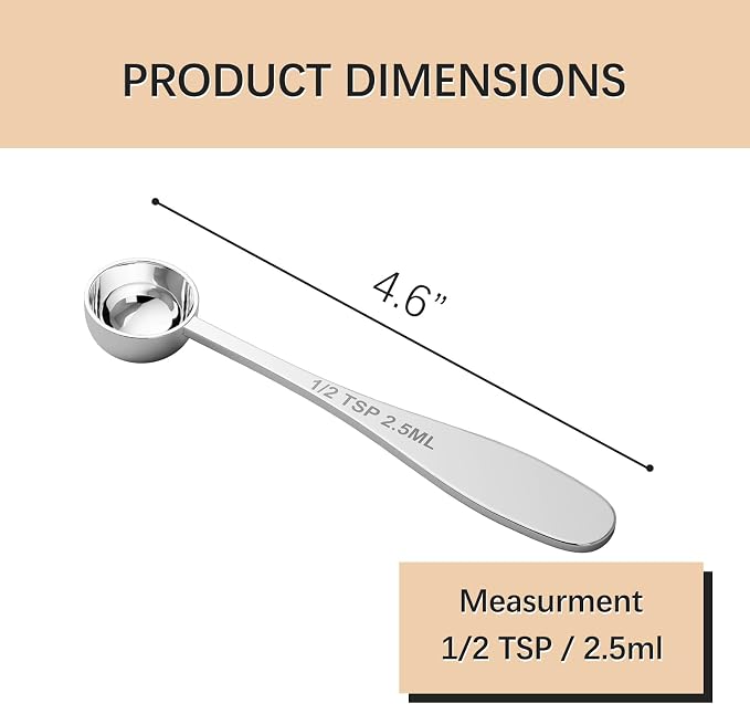 1PCS 1/2tsp Single Measuring Spoon, Stainless Steel Individual Teaspoon - Image 2