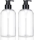 Empty Plastic Pump Bottles Dispenser 2 Pack Clear Refillable Pump Bottle by KREMORV