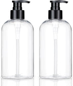 Empty Plastic Pump Bottles Dispenser 2 Pack Clear Refillable Pump Bottle by KREMORV
