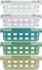 Ello Duraglass 3.4 Cup Meal Prep Sets 10Pc, 5 Pack Set- Glass Food Storage by Ello