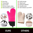 Silicone Oven Mitts and Pot Holders Set, MTZRFLL Extra Long Heat Resistant Oven - Image 3