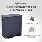 Simpli-Magic 70 Liter / 18.5 Gallon Rectangular Hands-Free Dual Compartment - Image 8