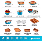 GOTHAM STEEL 20 Piece Copper Pots and Pans Set Nonstick Cookware & Ceramic - Image 2