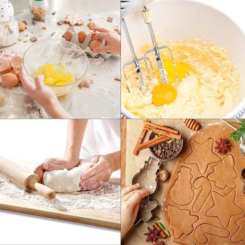 MrCookie Large Christmas Cookie Cutters Set,6 Festive Shapes with 2 Sizes - Image 3