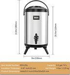 3.2 Gal/12L Non-Electric Insulated Beverage Dispenser, Stainless Steel Thermal - Image 3