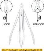 HINMAY Silicone Kitchen Tongs 9-Inch Stainless Steel Basics Tongs - Image 3