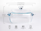 Clear Square Glass Casserole - Image 2