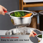 Stainless Steel Perforated Metal Colander Strainer - Image 3