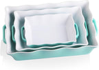 Sweejar Casserole Dishes for Oven, Ceramic Bakeware Set of 3, Rectangular by Sweejarco1949