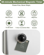 Kitchen Timer, 60-Minute Mechanical Timer - Image 2