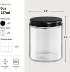 24 Pack, 8 OZ Thick Glass Jars - Image 2