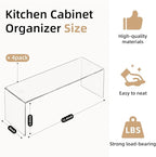 Aminigram 4 Packs Cabinet Organizer Shelf, Acrylic Kitchen Counter Shelves - Image 2