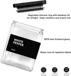 Glass Spice Jars with Bamboo Lid, 4oz Square Spice Containers - Image 4