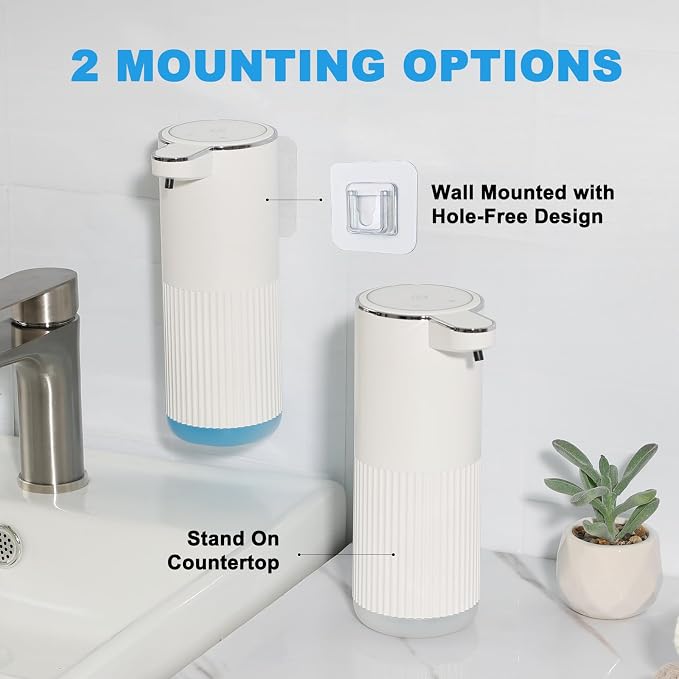 RYTOXILO Automatic Foaming Soap Dispenser, 2 Pack White Touchless Foam Hand - Image 7
