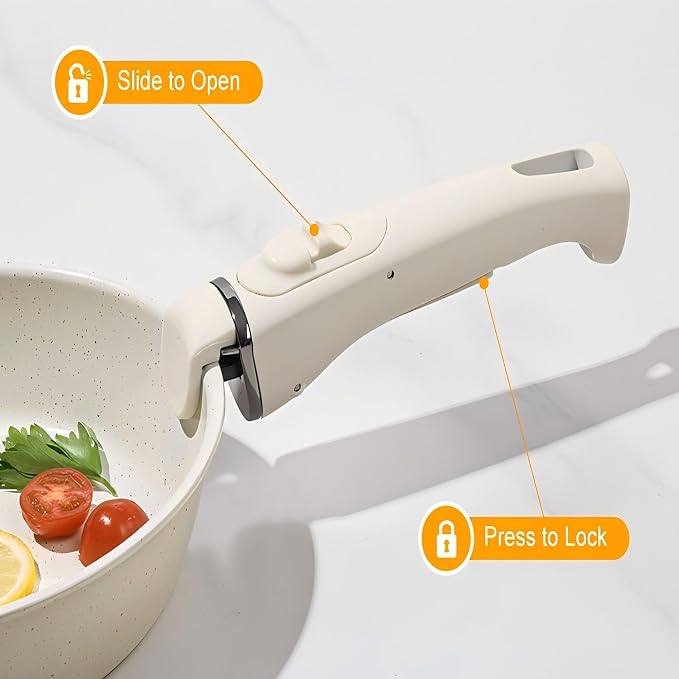 Pots and Pans Set Non Stick, Ceramic Cookware Set Nonstick Frying Pans 5 - Image 7