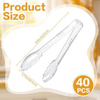 Mwellewm 40 Pc Serving Tongs 9 Inch Bulk Reusable or Disposable Plastic Tongs - Image 6