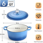 P&P CHEF 6QT Enameled Dutch Oven, Cast Iron Dutch Oven Pot - Image 2