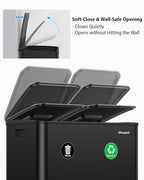 Dual Trash and Recycling Bins for Kitchen, 2×13 Gallon Stainless Steel Trash - Image 6