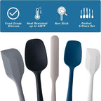 Silicone Spatula Set, 5 Piece Food Grade Rubber Spatulas - Image 3