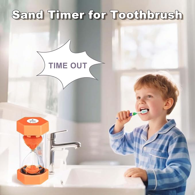 Hourglass 60 Minute Sand Timer, Plastic Orange Sand Clock 60 Min, Colorful Hour - Image 4