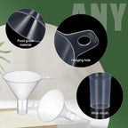 4 Packs Small Plastic Funnel for Filling Small Bottles 2.56 Inch Clear Wide - Image 3