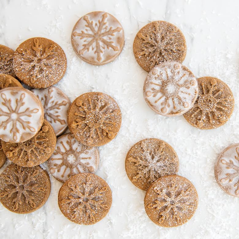 Nordic Ware Snowflake Cookie Stamps (Set of 3), Sturdy Cast Aluminium Cookie Stamp Set, Cookie Press Set Made in the USA, Sturdy and Durable Biscuit Maker Press Set - Image 4