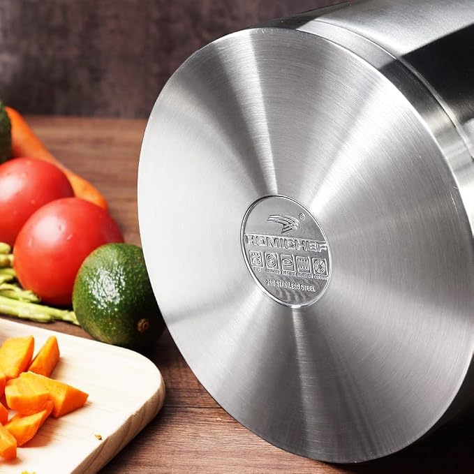 HOMI CHEF HEAVY ECOLOGICAL NICKEL FREE Stainless Steel Stock Pot 8QT - Image 6
