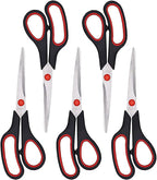 Scissors, 8.5 Inch Ultra Sharp Shears, Comfort-Grip Handles Household by Dice+red