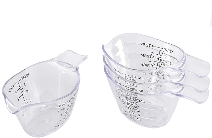 4 Pack Small Measuring Cups, 2oz/60ml Mini Measuring Cup by MiziDo