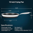 10 Inch Tri-Ply Stainless Steel Hybrid Frying Pan - Image 7