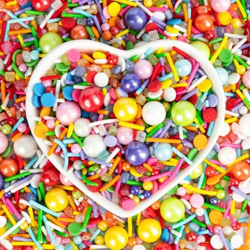 Edible Rainbow Pearl Sprinkles,Colorful Pearls Sprinkle for Cake Decorating - Image 6