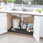 SIKADEER Under Sink Mat Waterproof 34" x 19", Silicone Mat Kitchen Drawer Shelf - Image 2