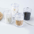 XIPENGKEJI 6 Pack Qtip Holder, Canister Apothecary Jar Set, Bathroom Jars - Image 5