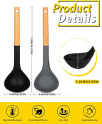 Pack of 2 Soup Ladle, Silicone Ladle Spoon - Image 3