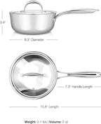 KEAWELL K3 Premium 2-Quart Tri-Ply Stainless Steel Saucepan - Image 4