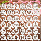 JULBEAR 36pcs Breast Cancer Awareness Cookie Stencils for Baking Party by JULBEAR